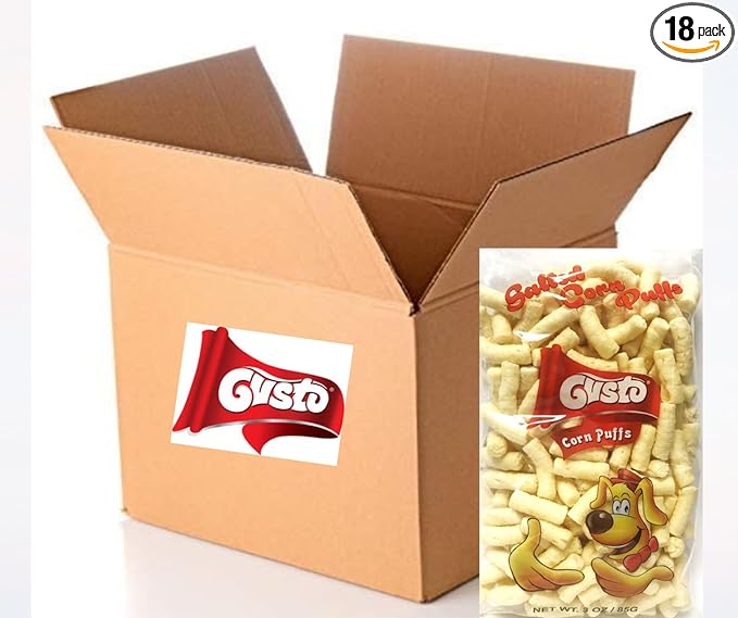 GUSTO SALTED CORN PUFFS 18 BAGS x 85GR